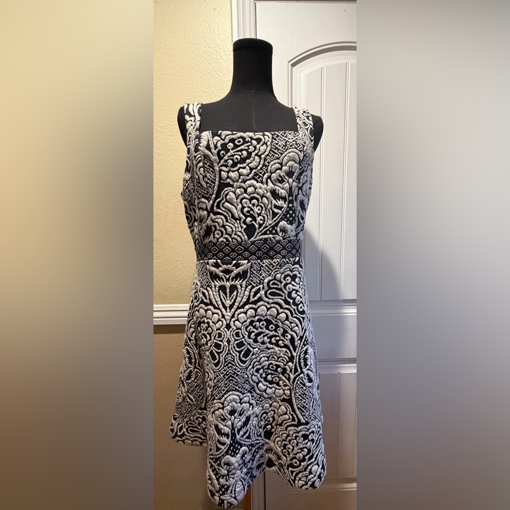 Anthropologie Black and White Patterned Dress